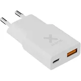 Xtorm Go2 SlimLine Wand-Ladegerät 25W 1x USB-C/ 1x USB-A weiß