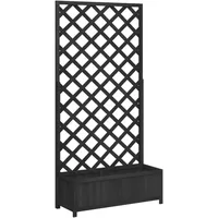vidaXL Pflanzkübel mit Spalier 365481 60 x 30 cm Schwarz