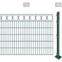 Arvotec Doppelstabmattenzaun »EASY 120 zum Aufschrauben "Ring" mit Zierleiste«, Zaunhöhe 120 cm, Zaunlänge 2 - 60 m, 28651865-0 dunkelgrün H/L: 120 cm x 34 m