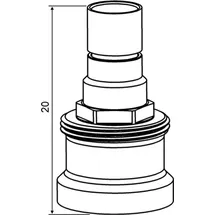 HEIMEIER Spindelverlängerung 20 mm für RTL-Ventile Messing vernickelt
