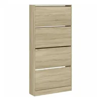 VidaXL Schuhschrank mit 4 Klappen Sonoma-Eiche 80x21x163,5 cm