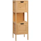 kleankin Badezimmerschrank 30 x 90 cm Naturholz