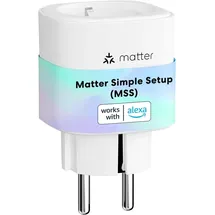Meross Matter Smart Steckdosen mit Stromverbrauch, WLAN Steckdosen mit Stromzähler für Balkonkraftwerk, funktioniert Apple HomeKit, Alexa und Google, 16A, FFS Ver.