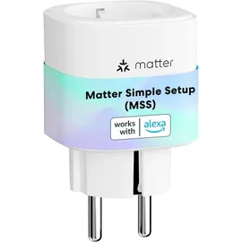 Meross Matter Smart Steckdosen mit Stromverbrauch, WLAN Steckdosen mit Stromzähler für Balkonkraftwerk, funktioniert Apple HomeKit, Alexa und Google, 16A, FFS Ver.