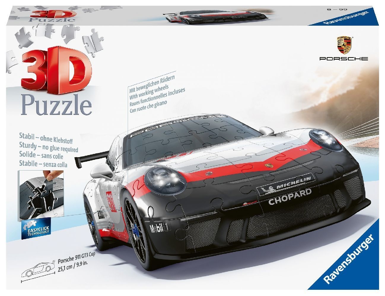 Ravensburger Verlag - Ravensburger 3D Puzzle Porsche 911 GT3 Cup 11557 - Das berühmte Fahrzeug und Sportwagen als 3D Puzzle Auto