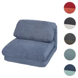 Schlafsessel HWC-E68, Schlafsofa Funktionssessel Klappsessel Relaxsessel, Stoff/Textil ~ hellblau