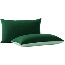 Wometo Kissenbezug Wende-Design 40 x 80 cm Grün