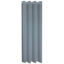 Gerster Vorhang GERSTER "Ilia" Gr. 1, grau (grau, blau), B:140cm H:235cm, Wirkware, Polyester, Gardinen, HxB: 235x140, klasischer Uni Ösenschal