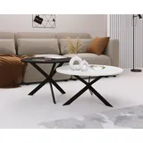 WFL GROUP Couchtisch Lev Schwarz/Weiß Rund 75 x 42 cm