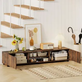 Costway TV-Lowboard 160 x 35 x 30 cm Braun Holz