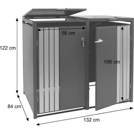 MCW Mülltonnenverkleidung O67 122 x 132 x 84 cm anthrazit