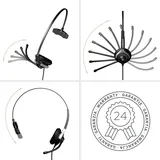 GEQUDIO Headset 1-Ohr Schwarz