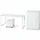 KADIMA DESIGN Büro-Set MUENCHEN 3-tlg Weiß Schreibtisch, Schrank, Container Glasfront