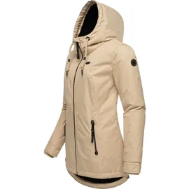 Ragwear Damen, warme Winterjacke kurz wasserdicht mit Kapuze Zuzka Winter Taupe24 Gr. 6XL - 6XL