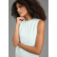 LAURA SCOTT Chiffonbluse mit Rüschen-Applikationen Blau 34