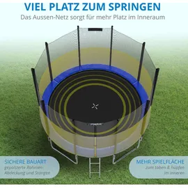 Kinetic Sports Salto Plus 183 cm  inkl. Sicherheitsnetz, Regenplane und Leiter Blau
