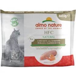 Almo Nature HFC Natural Huhn & Garnelen 6 x 55g Multipack Katzennassfutter