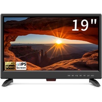 ZOSHING TV, IPS HD 1080p TV Screens, Built-in Digital Tuner T2, HDMI, USB Input, AC Power/12 V Automotive Cables (19INCH)