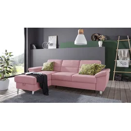 sit&more Ecksofa SIT & MORE "Sorano L-Form", rosa (altrosa), B:250cm H:88cm T:161cm, Sofas, Ecksofa, wahlweise mit Bettfunktion und Bettkasten
