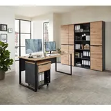 Innostyle Komplettbüro MEMPHIS VII 5-teilig Front Artisan Eiche Korpus Graphit,