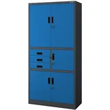 Jan Nowak Aktenschrank Metallschrank Büroschrank mit Tresor Zahlenschloss Schubladen abschließbar Stahlschrank Büro Ordnerschrank Lagerschrank für Aktenordner Dokumente 185 x 90 x 40 cm
