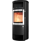 Kaminofen HARK 44-5.3 GT FlameKat 8 kW - Ofenkacheln: Opak-Schwarz Carbonoptik - Korpus: graphit/verchromt