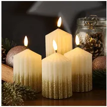 MARELIDA LED Kerzenset LIV 10 cm 4 St. weiß gold