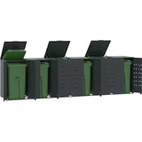 vidaXL Mülltonnenbox für 6 Tonnen Anthrazit 414x79x117 cm Stahl