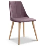 Fun Möbel Esszimmerstuhl Esszimmerstühle Stuhl CAROS 2er Set Massivholz Buche-Natur (2er Set), 2er Set rosa