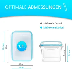 astor24 4er Set Frischhaltedose 1,3 L Gefrierdosen Vorratsdosen Aufbewahrung Küche Brotdose Behälter