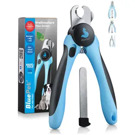 Bluepet Krallenschere mit Schutz, für Hunde & Katzen Abstandshalter + Krallenfeile 1 St