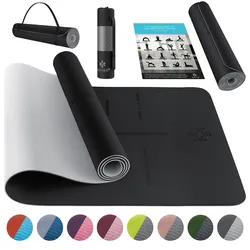 KESSER® Gymnastikmatte mit Tragegurt rutschfest TPE Yogamatte Gepolstert & rutschfest Fitnessmatte , 183 x 61  Trainingsmatte für Fitness Sportmatte, Pilates & Gymnastik Workout extradick