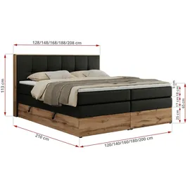 MKS Meble Albero 1 King 200 x 200 cm H4 Schwarz