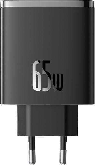 Baseus Wall charger OS-Cube Pro 2xUSB-C + USB, 65W (black) (Power Delivery), USB Ladegerät, Schwarz