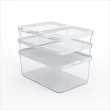 Rotho Kühlschrank Organizer Set 4-tlg weiss/transparent