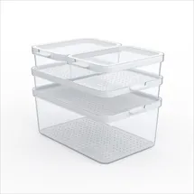 Rotho Kühlschrank Organizer Set 4-tlg weiss/transparent