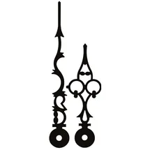 Selva Zeigerpaar für Funkuhren Antik schwarz matt Minutenzeiger-L:70mm Min.-Z.-Ø:3,5 Std.-Z.-Ø:5
