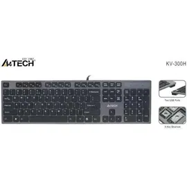 A4Tech KV-300H Tastatur USB QWERTY Schwarz, Grau - Tastaturen - Grey