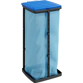 vidaXL Müllsackständer 2 Stk. Schwarz und Blau 60 L PP