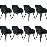 8 St. Samt schwarz/schwarz