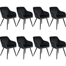 Tectake Marilyn 8 St. Samt schwarz/schwarz