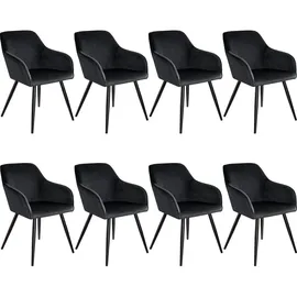 Tectake Marilyn 8 St. Samt schwarz/schwarz