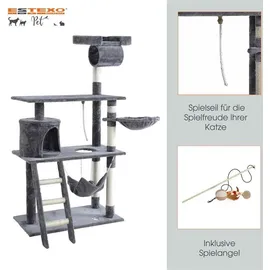 Estexo Katzenkratzbaum 140 cm hellgrau