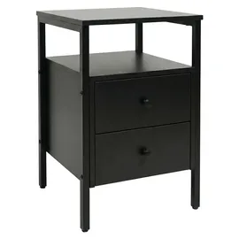 Relaxdays Nachtschrank 2 Schubladen 40 x 40 x 61 cm Schwarz