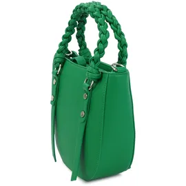 HARPA Schultertasche "HAYA", Damen, Gr. B/H/T: 19cm x 20cm x 19cm, grün, Lederimitat, unifarben, Taschen Schultertasche, in abgerundeter Form mit geflochtenem Henkel