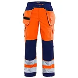 Blåkläder Damen Warnschutz Handwerkerhose 7156 - orange/marineblau grootte D22