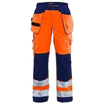 Blåkläder Damen Warnschutz Handwerkerhose 7156 - orange/marineblau grootte D22