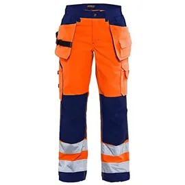 Blåkläder Damen Warnschutz Handwerkerhose 7156 - orange/marineblau grootte D22
