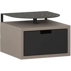 Nachttisch DECORTIE "OSLO NACHTTISCH", hell mokka, B:33cm H:24cm T:33cm, Tische, Leichte Montage, Lagerung, Platzsparend