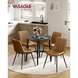 VASAGLE runder Esstisch klein ebenholzschwarz-tintenschwarz